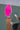 Pink pickleball paddle with checker edge guard tape