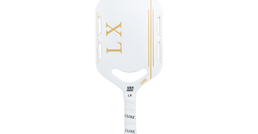 Open Throat pickleball paddle with additional holes for aerodynamics. LX