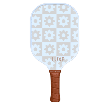 Checker flower aesthetic pickleball paddle